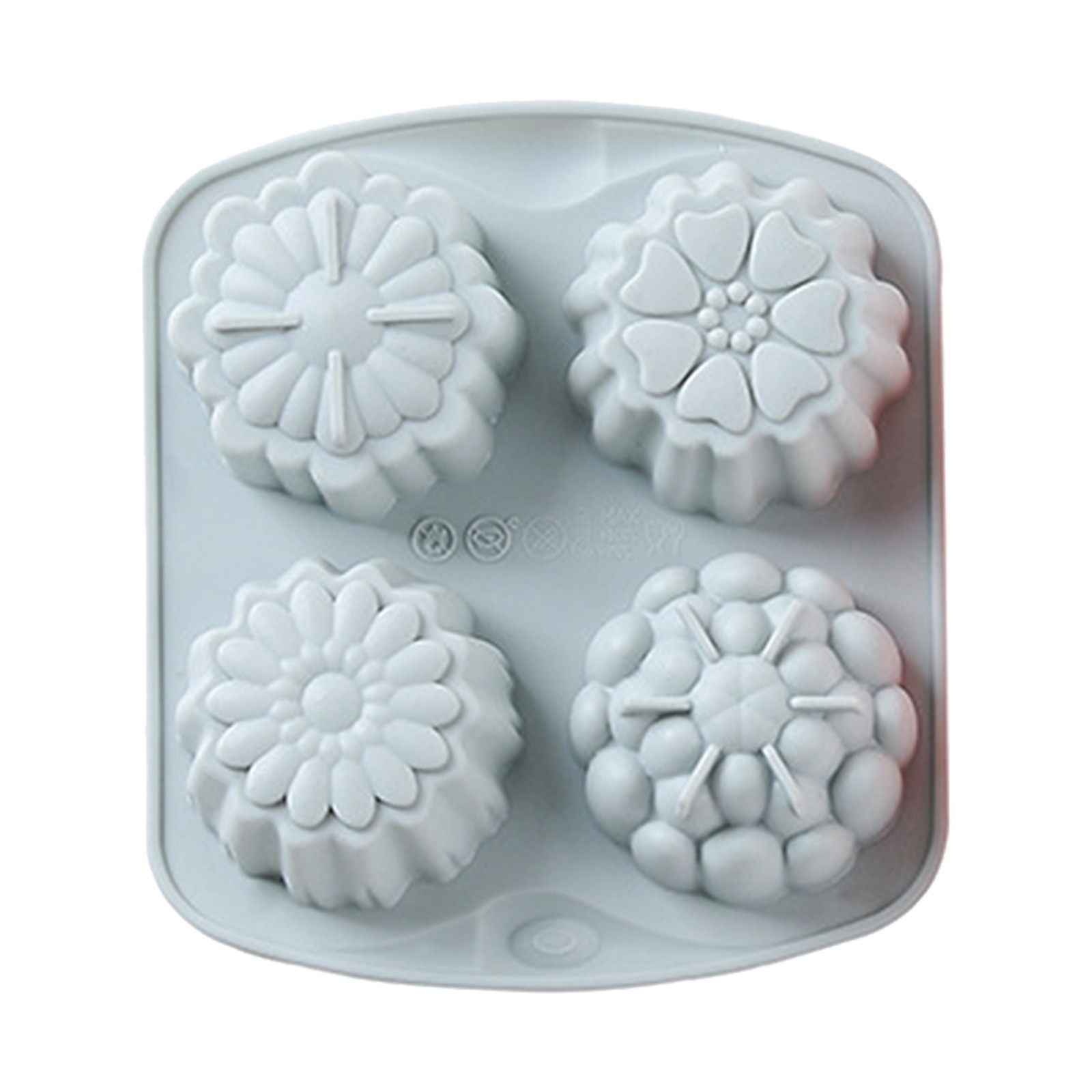 thumbnail image 2 of Molde de silicona para tartas con 4 compartimentos - Reutilizable, antiadherente y apto para horno - Moldes para tartas/chocolate/jabón, 2 of 2